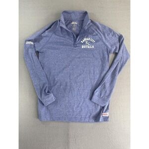 Kansas City Royals Shirt Mens Small Blue MLB Baseball Stitches‎ 1/4 Zip Pullover